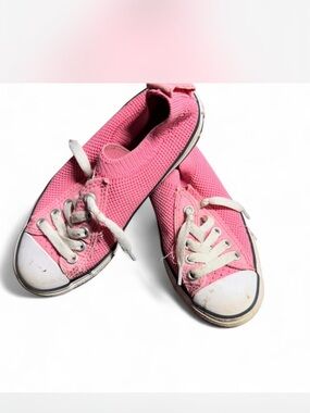 Pink Low-Top Canvas Sneakers